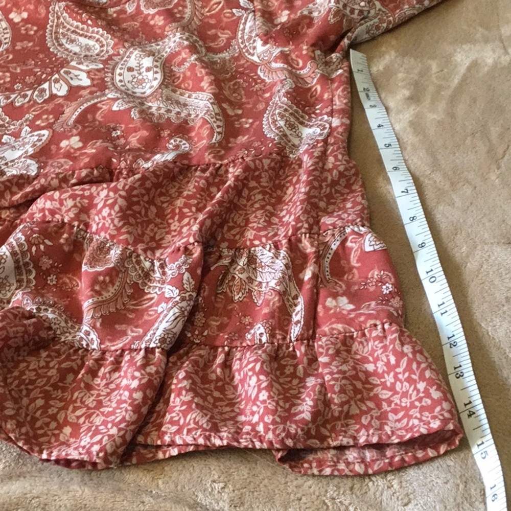 Paper Crane Rust Paisley Tiered Short-Sleeve Tunic - Picture 5 of 6